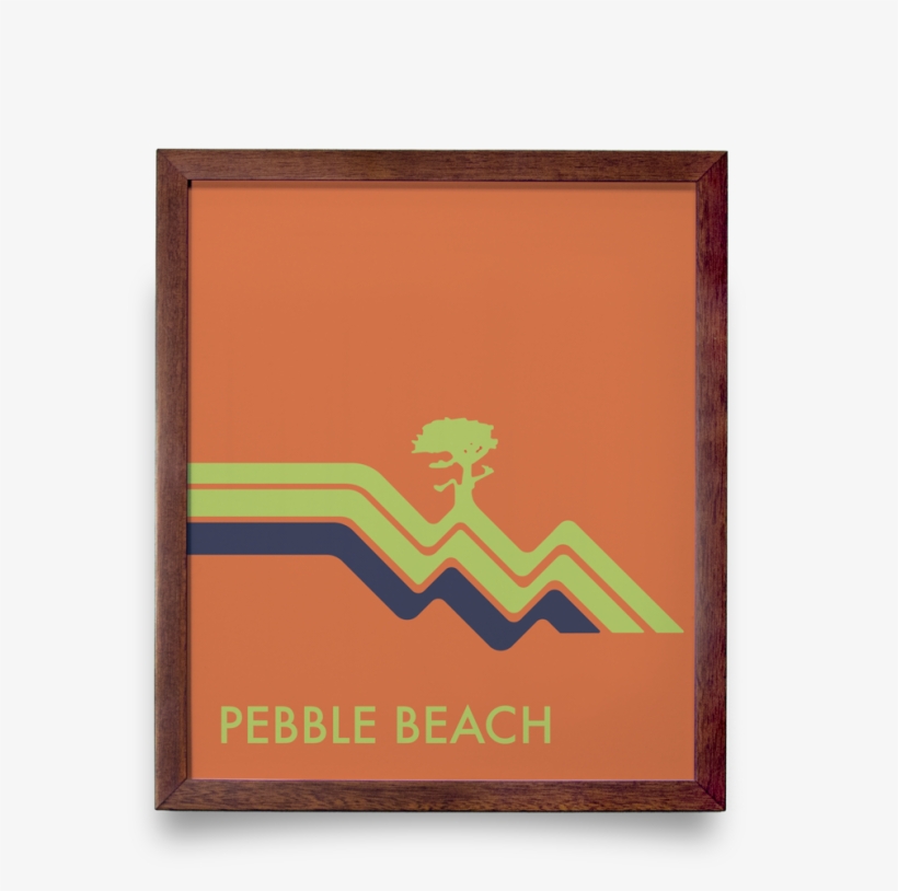 Pebble Beach Waves Orange Giclée Print, transparent png download