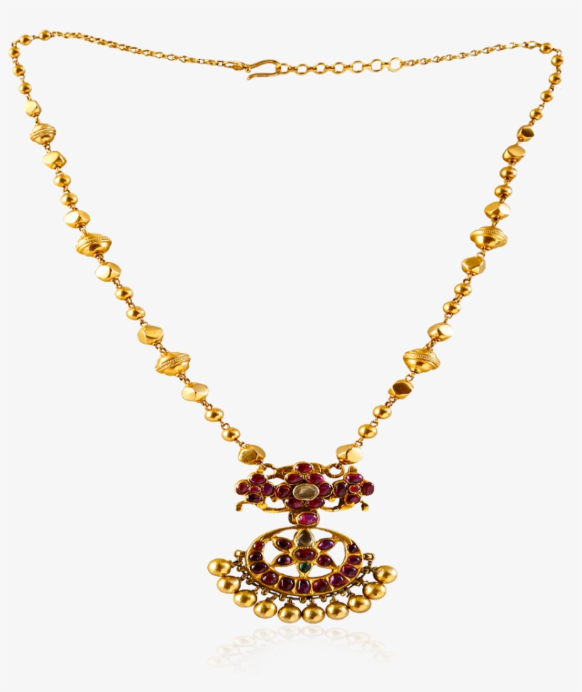 Vintage Ruby Flower Necklace - New Long Gold Necklace Designs, transparent png download