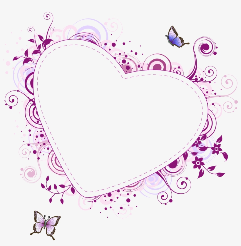 Pink Transparent Frame Gallery - Purple Heart Frame Png, transparent png download