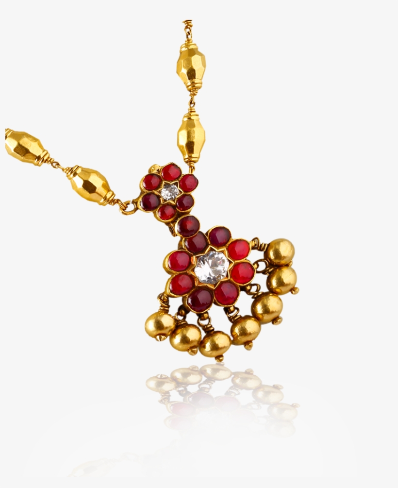 Ruby Diamond Flower Necklace - Necklace, transparent png download