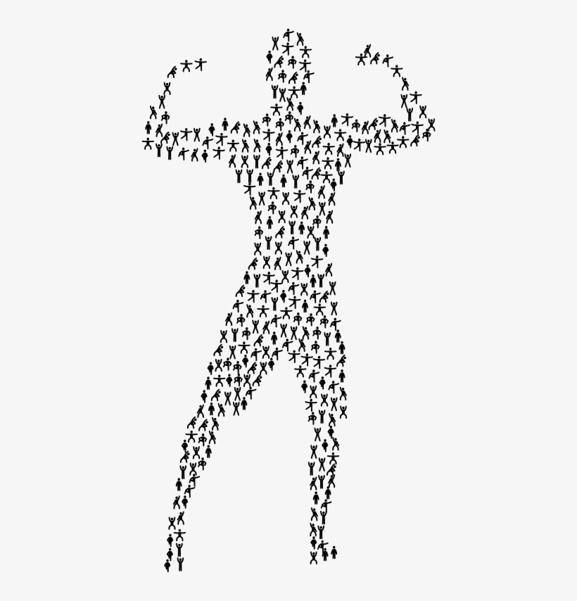 Bodybuilder Flexing Fitness Icons - Clip Art, transparent png download