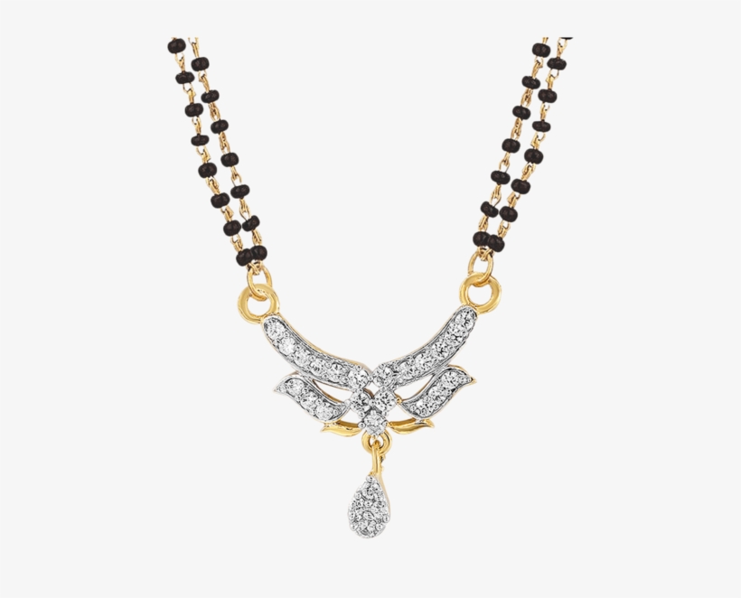 Mahi Gold Plated Virtuous Beauty Mangalsutra Pendant - Mangalsutra Design Double Black Chain, transparent png download