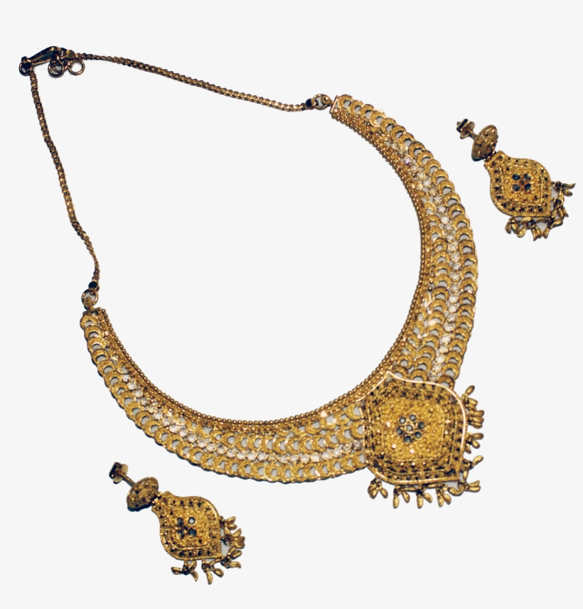 22ct Gold Necklace And Earrings - Necklace, transparent png download