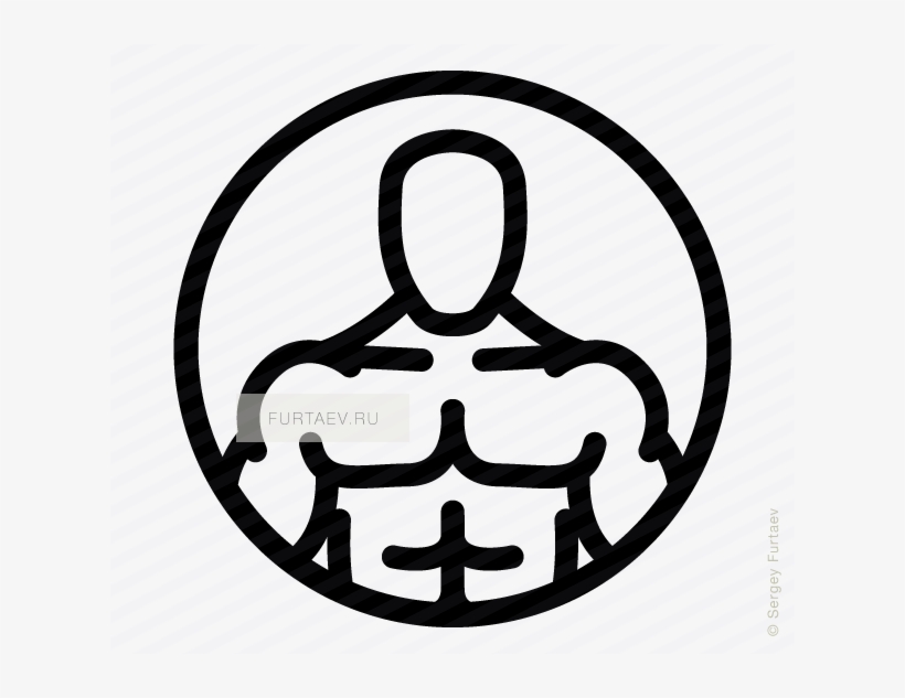 Vector Icon Of Bodybuilder Against Circle - Vector Graphics, transparent png download