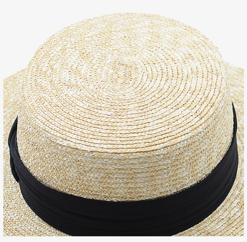 Button Ribbon Flat Crown Boater - Sombrero, transparent png download