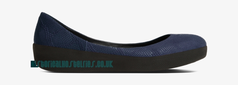 Womens Fitflop Navy Suede Lizard Print Superballerina - Ballet Flat, transparent png download