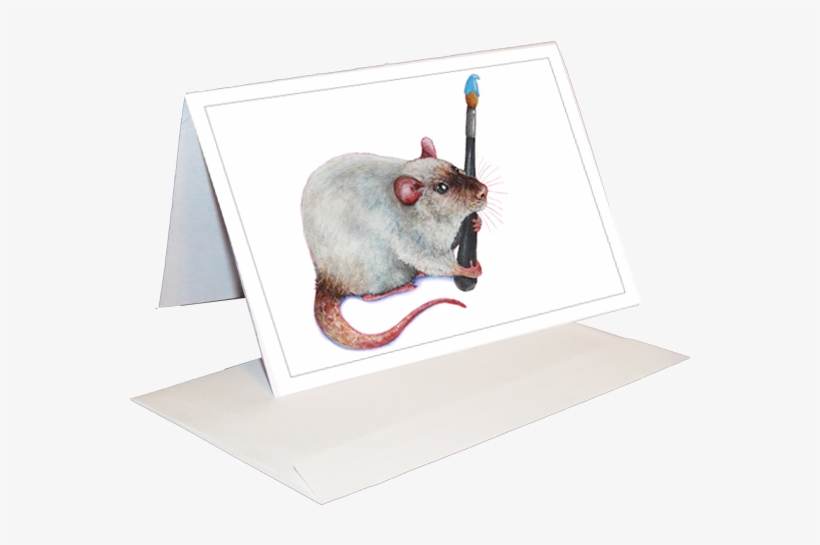 Artsy Rat Greeting Card - Rat, transparent png download