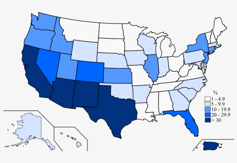 El Español Es La Segunda Lengua Más Utilizada En Los - Us Population Projection Map, transparent png download