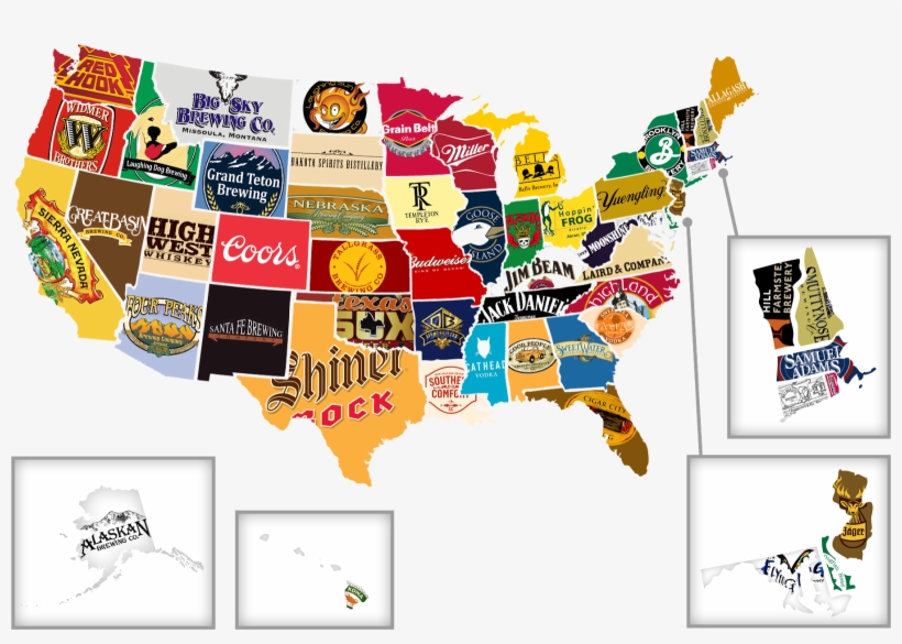 ¿cuál Es El Mayor Problema De Cada Estado - Us Map Of Beer, transparent png download
