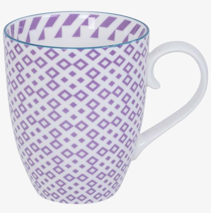 Tokyo Design Studio Geometric Eclectic Purple Squares - Mug, transparent png download