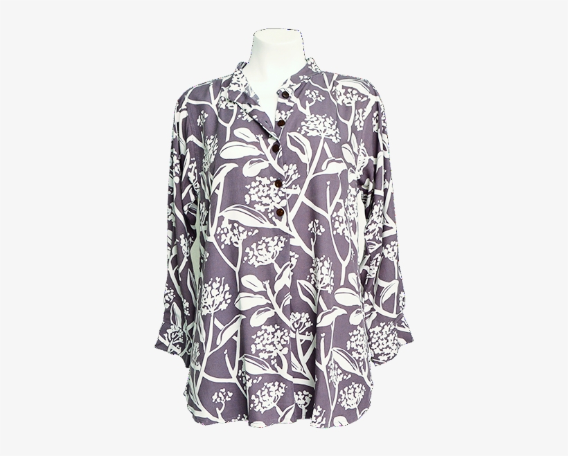 Frangipani Print Blouse In Purple Haze - Blouse, transparent png download