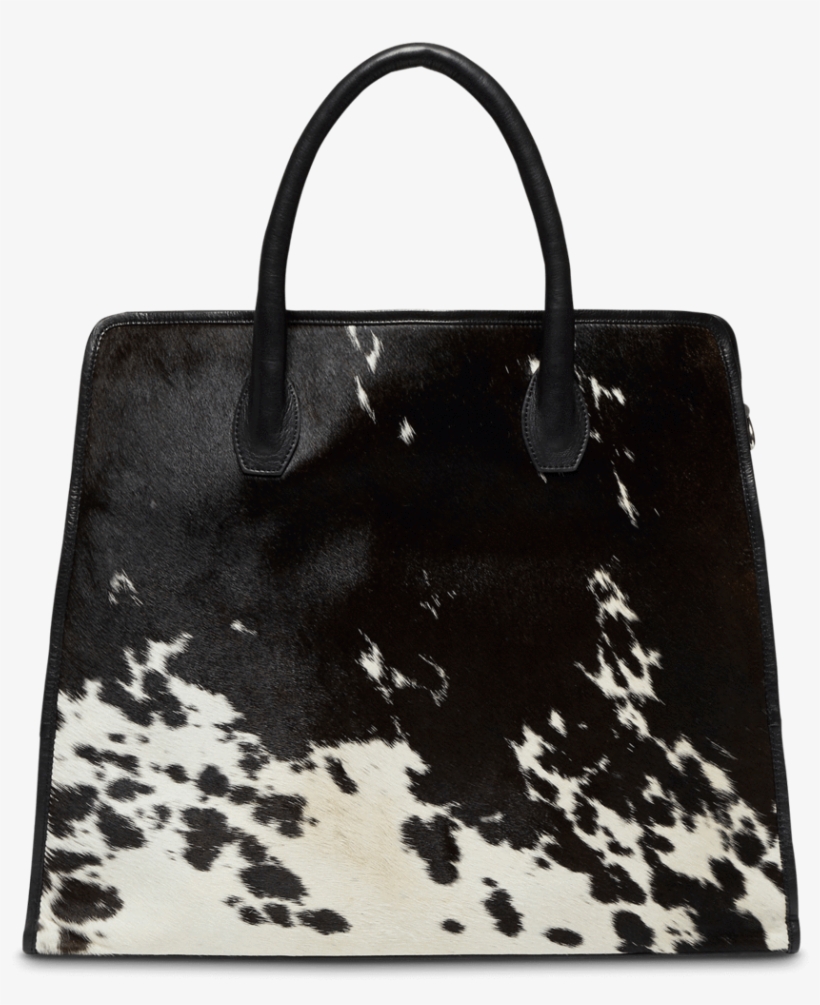 Carla Black White Pony/blk Cow Wash Tote Bag - Handbag, transparent png download