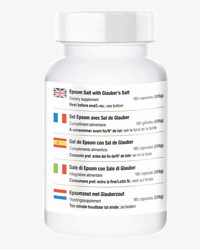 Epsom Salt With Glauber's Salt 180 Capsules Magnesium - Prescription Drug, transparent png download
