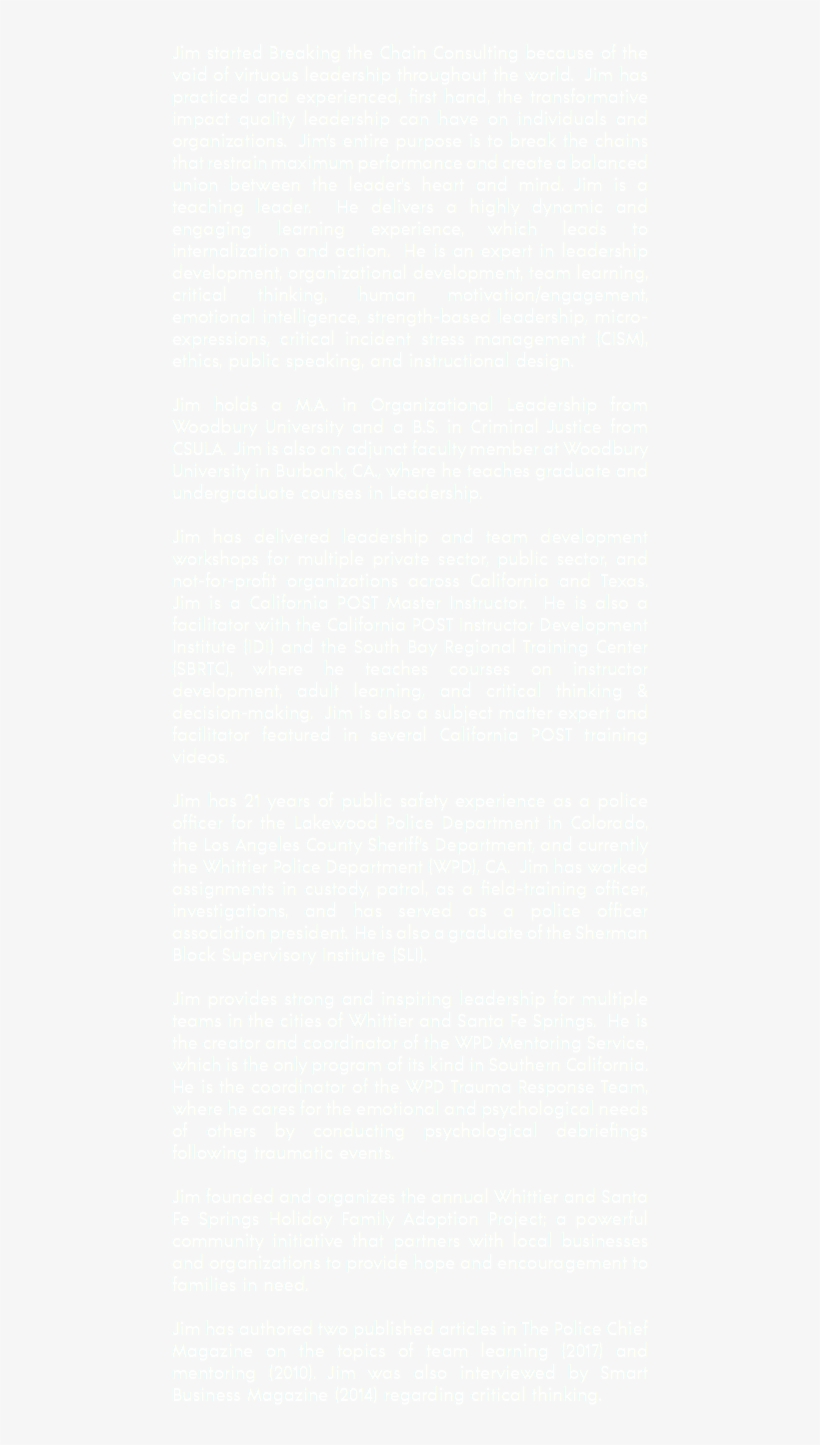 Jim Uhl Jim Started Breaking The Chain Consulting Because - Vestbjerg, transparent png download