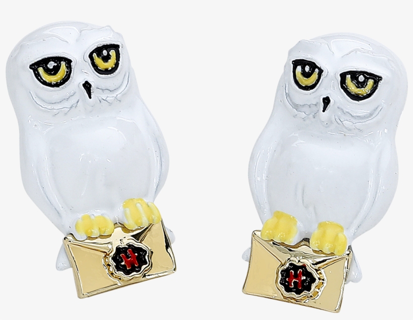 Harry Potter Hedwig Earring Set Gold Coloured - Snowy Owl, transparent png download
