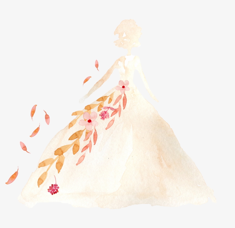 Cartoon Wedding Dress - Illustration, transparent png download