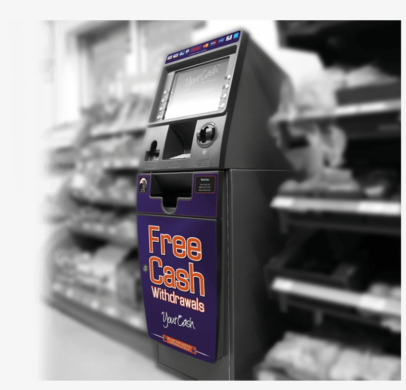 Ncr Black And White From Banner - Cash Machine In Shop, transparent png download