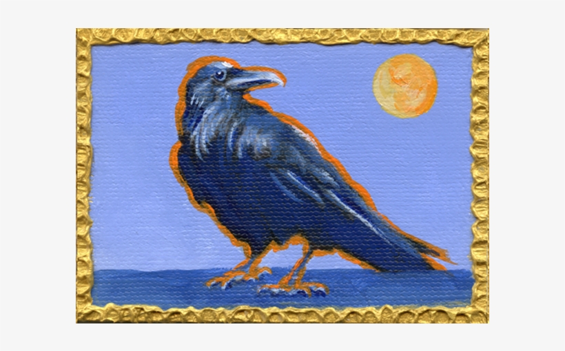 Shimmering Orange Outline Surrounds A Mystical Raven - Blackbird, transparent png download
