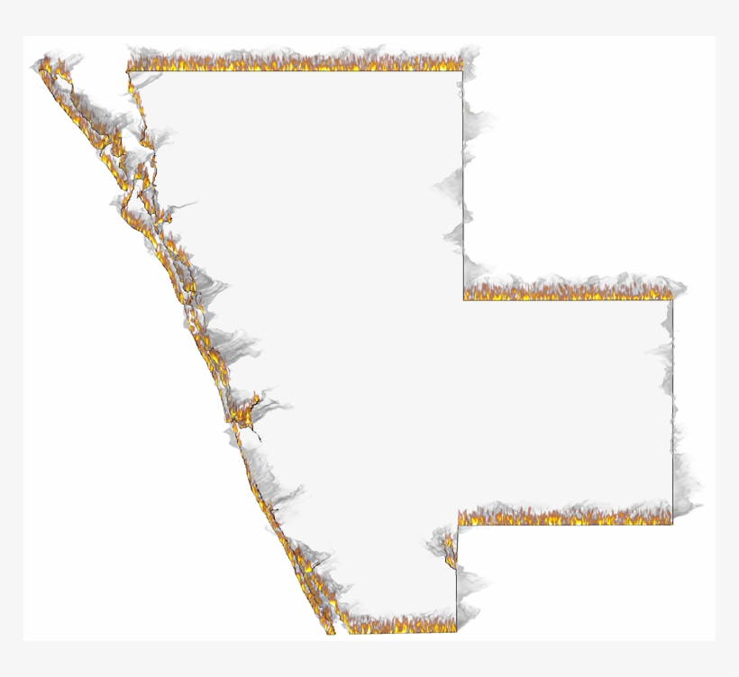 A Flame And Smoke Outline Map Of Sarasota - Art, transparent png download