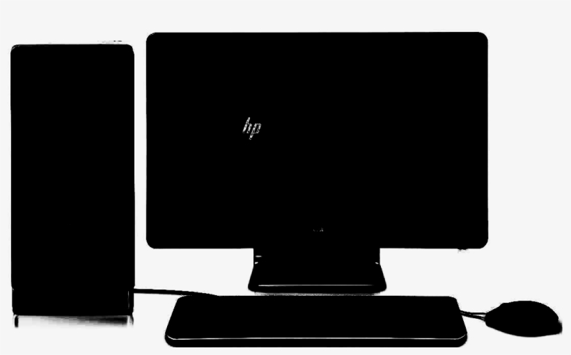 Hp Computer Silhouette - Desktop Computer, transparent png download