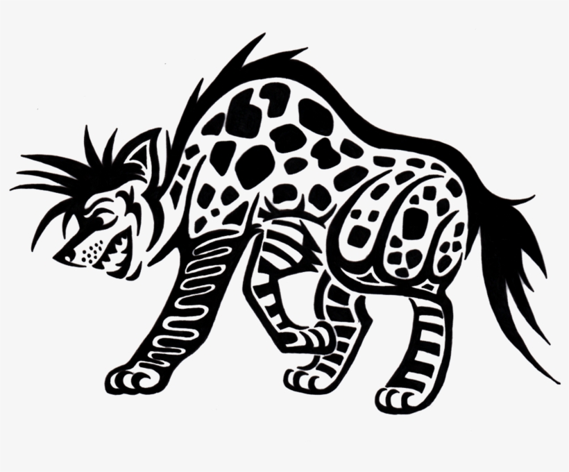 Black Tribal Hyena Tattoo - Hyena Tattoo Png, transparent png download