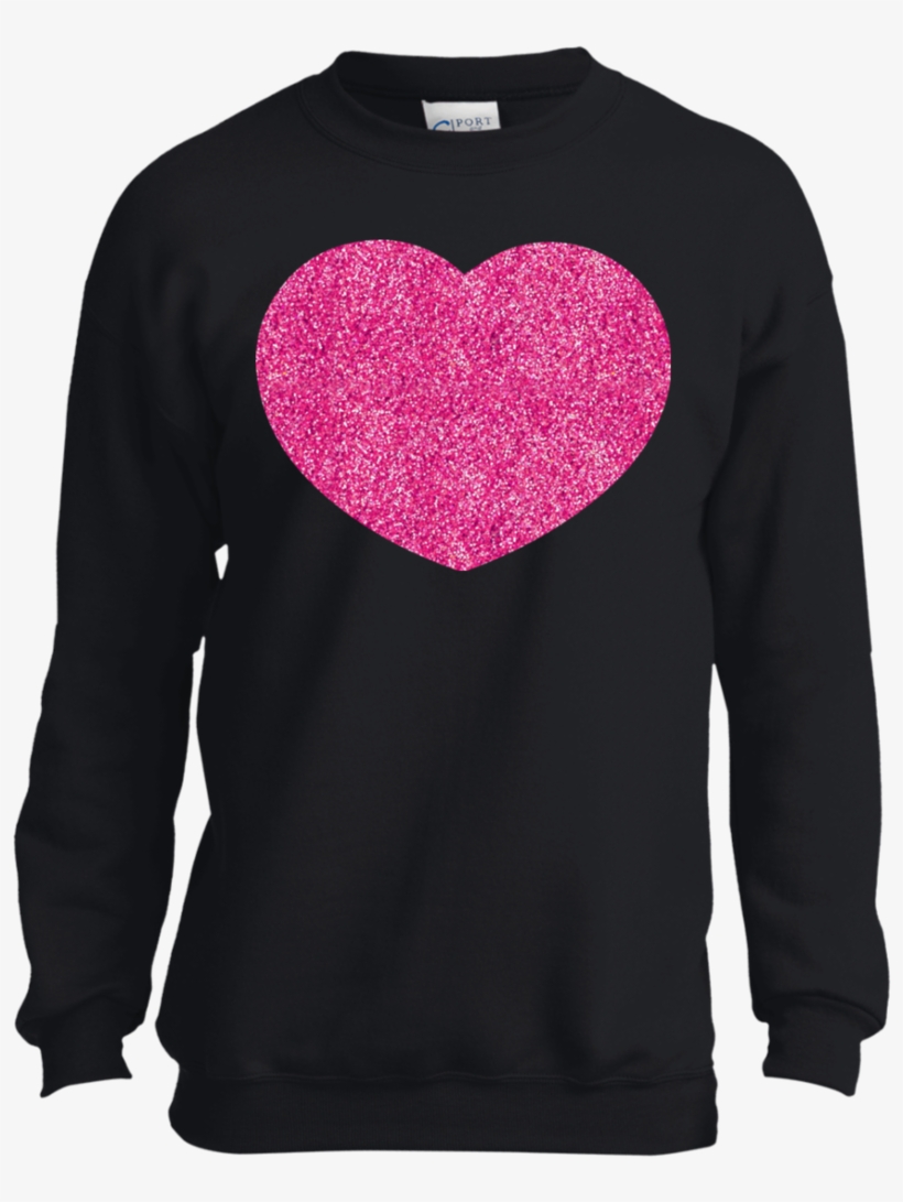 Pink Glitter Heart - T-shirt, transparent png download