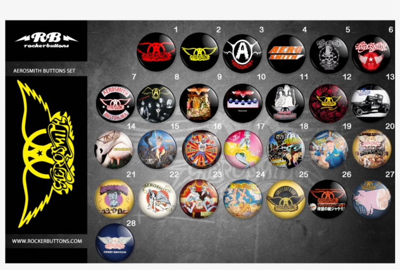 Aerosmith Aerosmith Button Collection - Aerosmith, transparent png download
