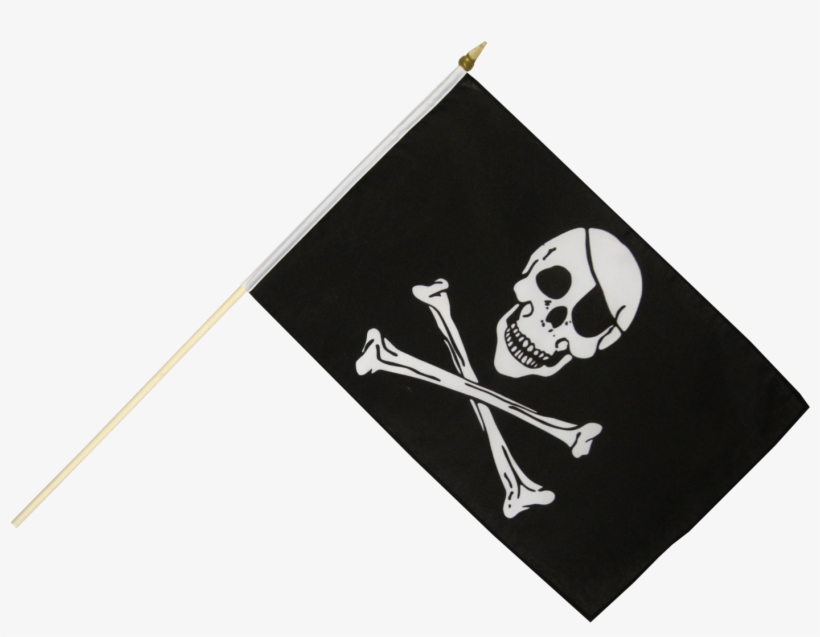 Pirate Skull And Bones Hand Waving Flag - Pirate Flag, transparent png download