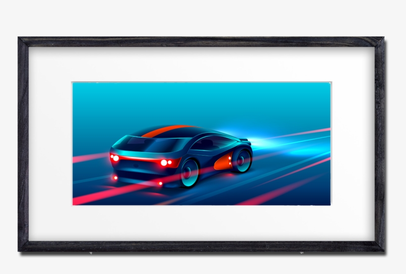 Fast Car - Print - Sports Sedan, transparent png download