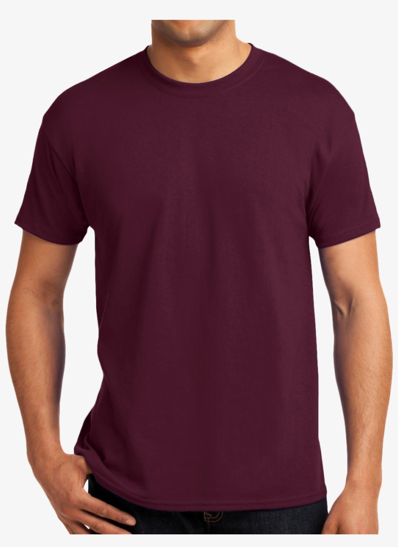 Comfortblend ® Ecosmart ® 50/50 Cotton/poly T Shirt - Hanes Maroon, transparent png download