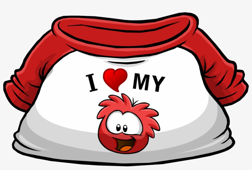 I Heart My Red Puffle T-shirt - Club Penguin Shirt, transparent png download
