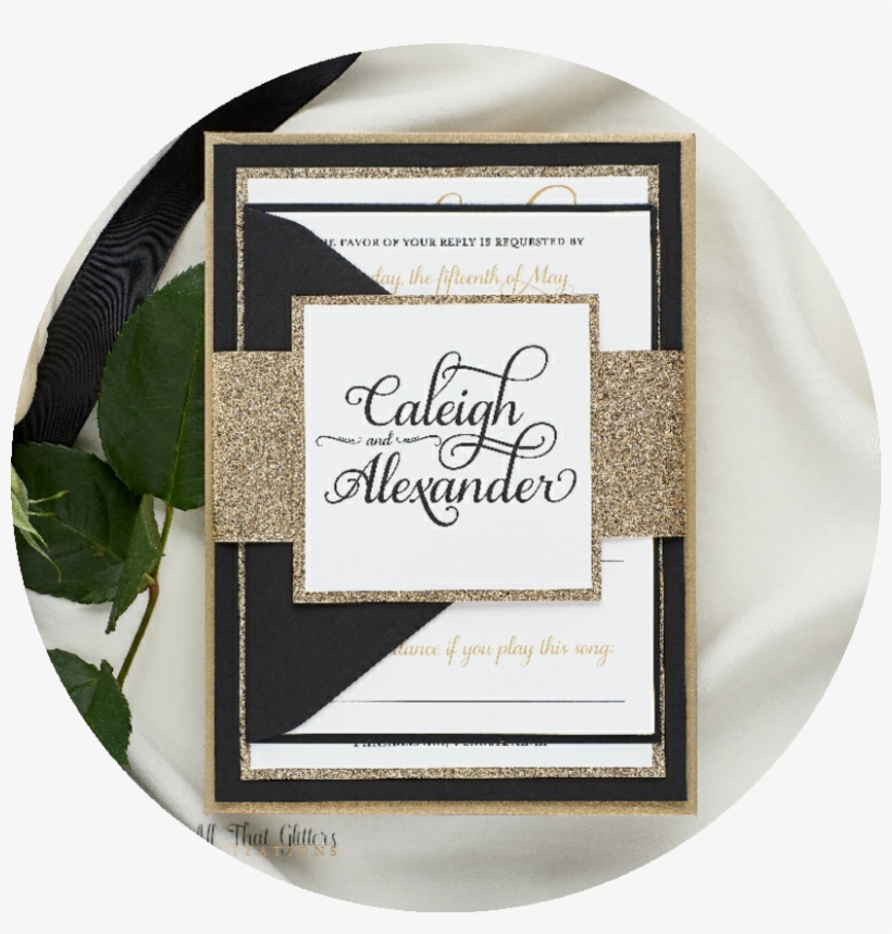 Glitter Wedding Invitations - Wedding Invitation, transparent png download