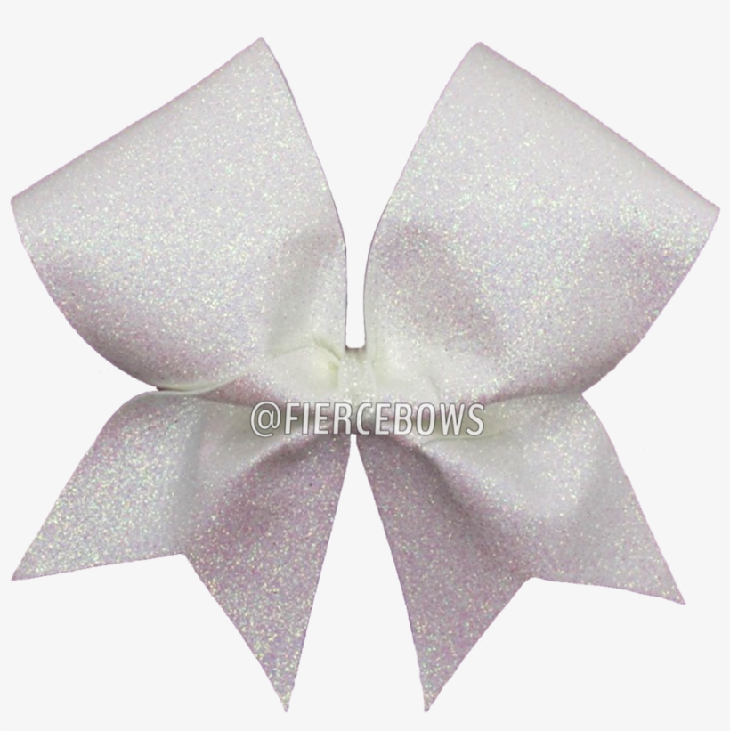 White Pearl Glitter Cheer Bow Fierce Bows - Satin, transparent png download