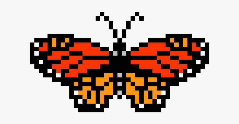 Butterfly - Perler Beads Butterfly Pattern, transparent png download