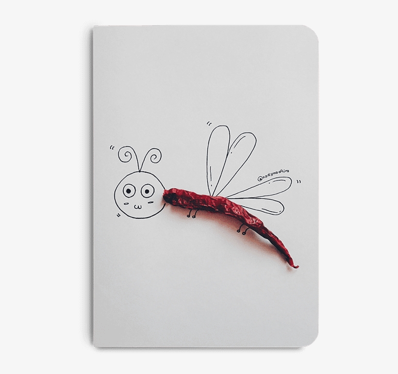 Dailyobjects Red Butterfly A5 Notebook Plain Buy Online - Dragonfly, transparent png download