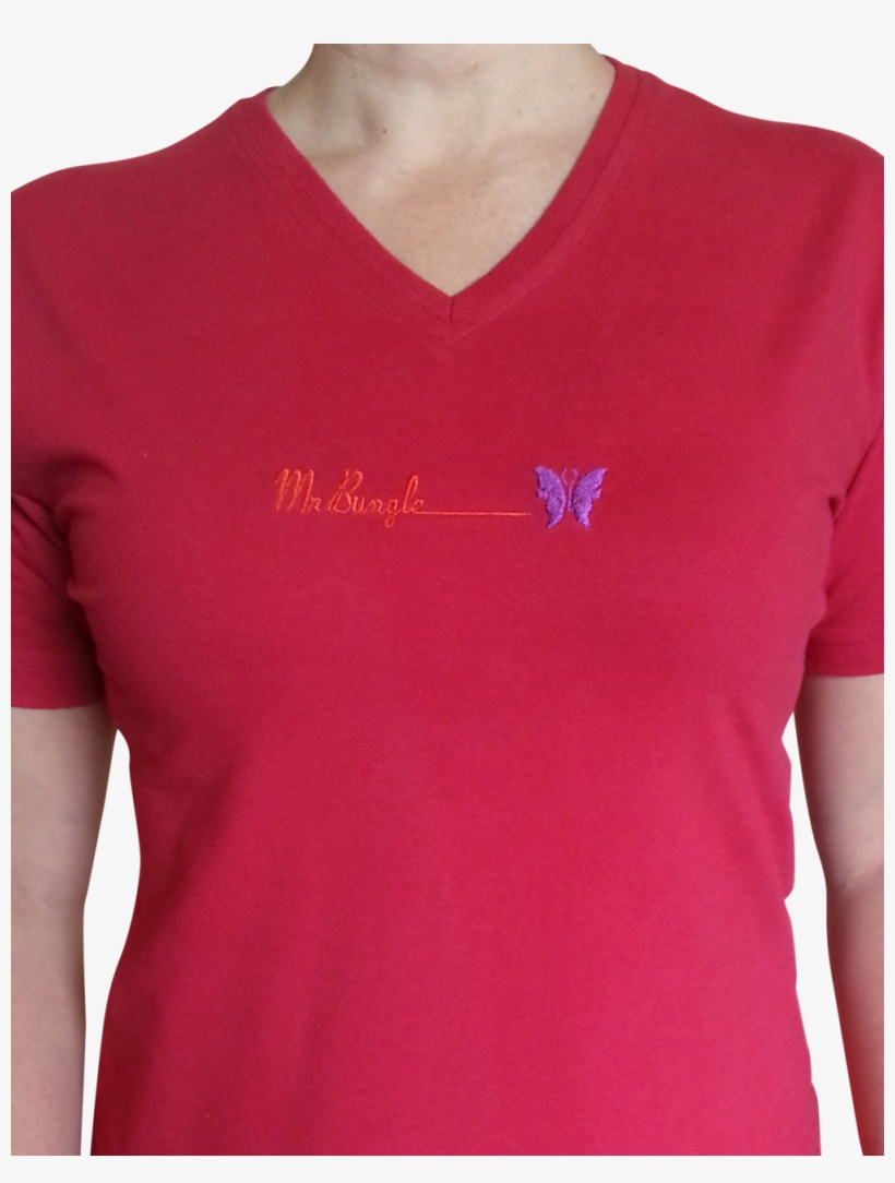 Mr Bungle "butterfly" Ladies Red V Neck T Shirt, transparent png download