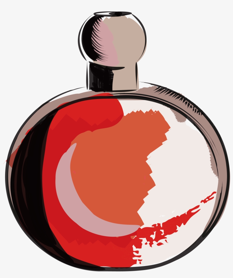 Perfume Calvin Klein Bottle Clip Art - Perfume Red Round Bottle, transparent png download