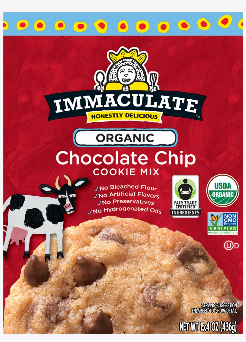 Immaculate Baking Organic Chocolate Chip Cookie Mix, - Immaculate Chocolate Chip Cookie Mix, transparent png download