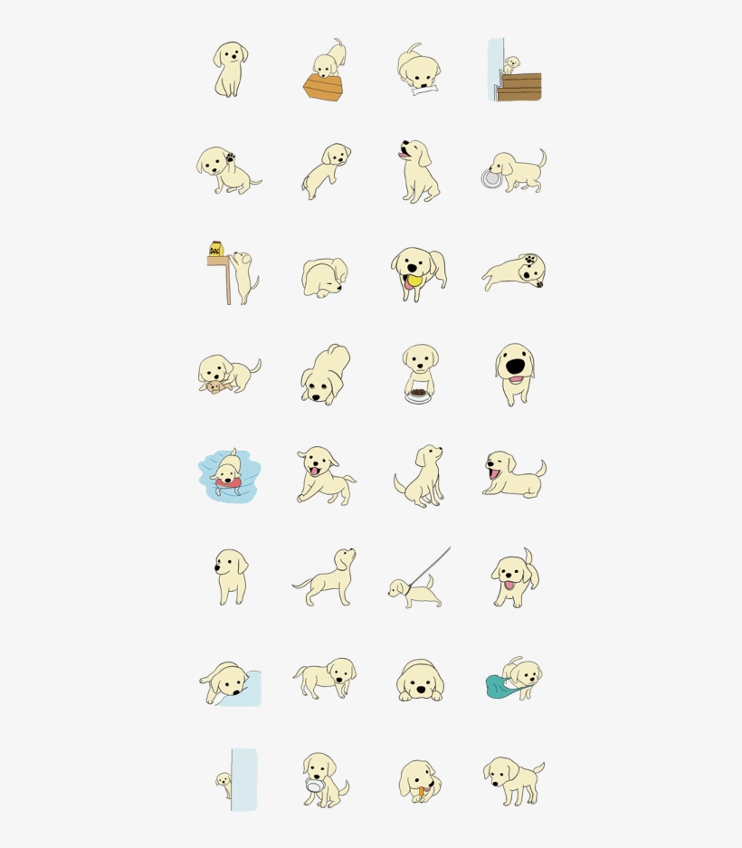 Golden Retriever Puppy Stickers - Cartoon, transparent png download