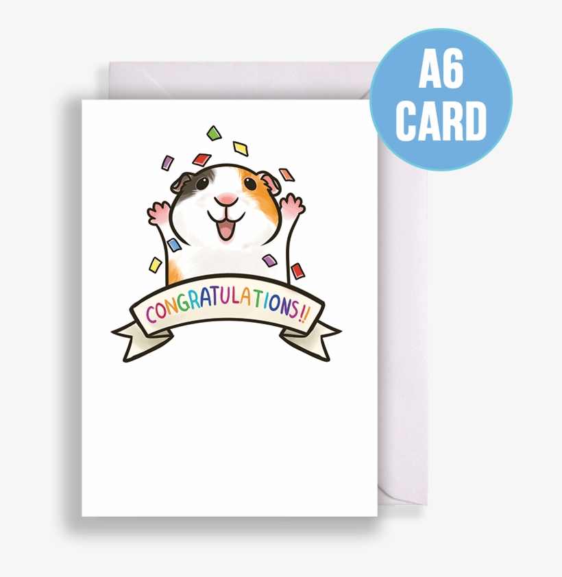 Congratulations Guinea Pig Card - Greeting Card, transparent png download