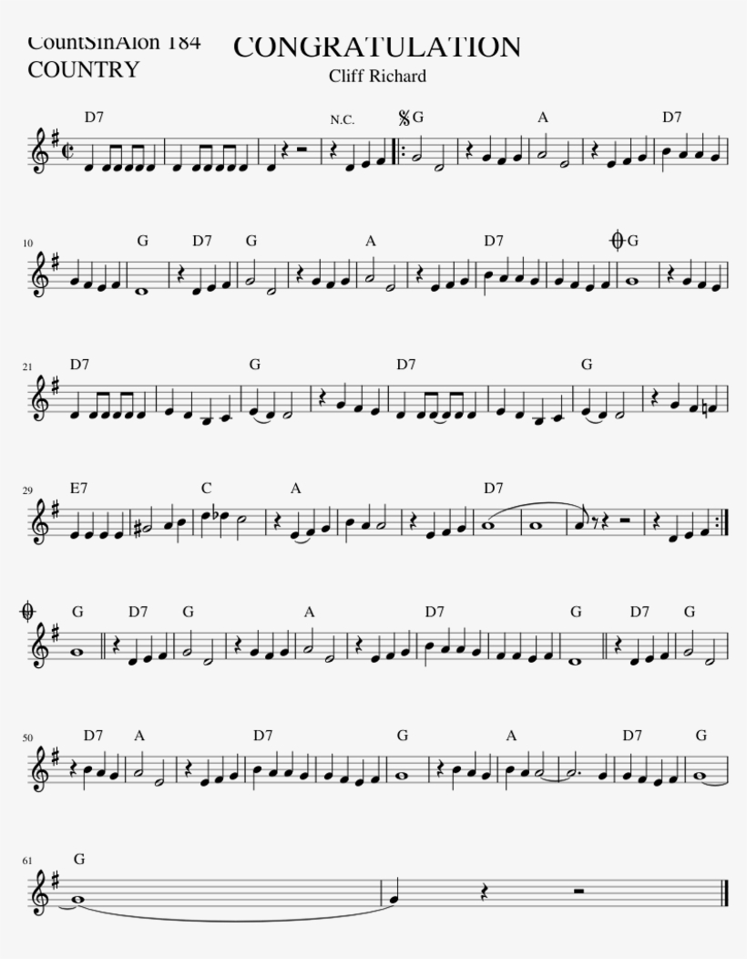 Congratulation - Yo Me Llamo Cumbia Partitura, transparent png download