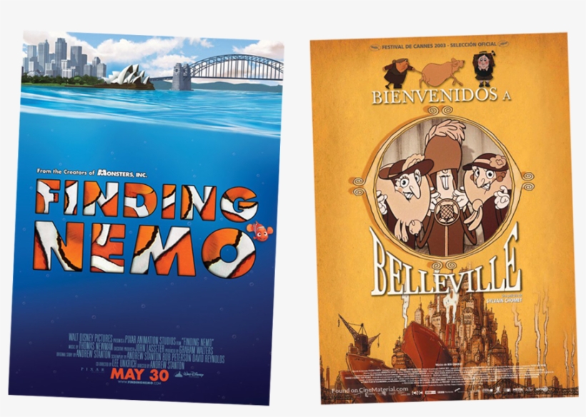 Finding Nemo Les Triplettes De Belleville - Triplets Of Belleville Movie Poster, transparent png download