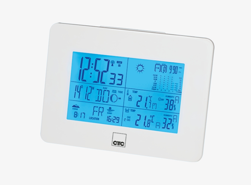 Wsu 7026 Rc Weather Station With Clock Radio White - Termostat Za Peci Na Pelet, transparent png download