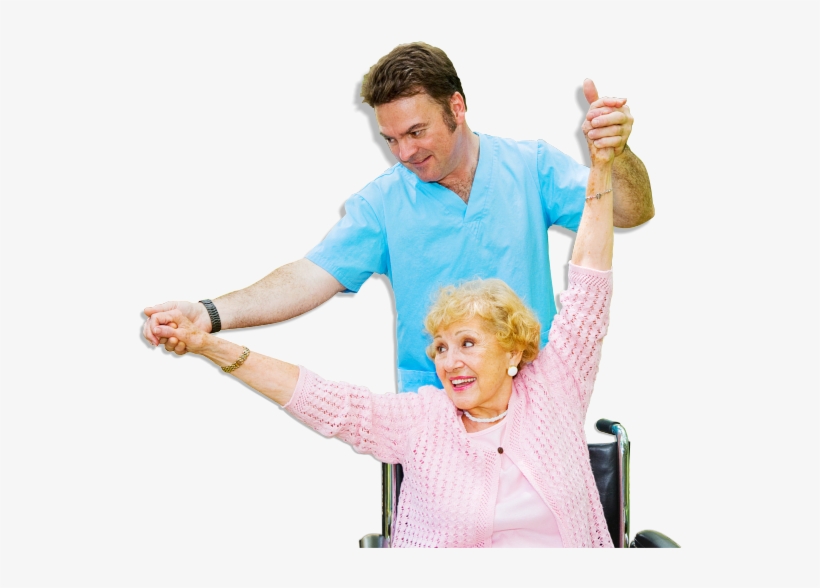 Caregiver Assisting Elderly Senior To Exercise - Diakonie, transparent png download