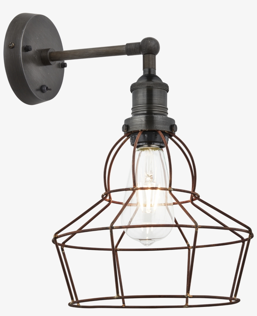 Brooklyn Rusty Cage Wall Light - Luminaria De Teto Vintage Luz, transparent png download