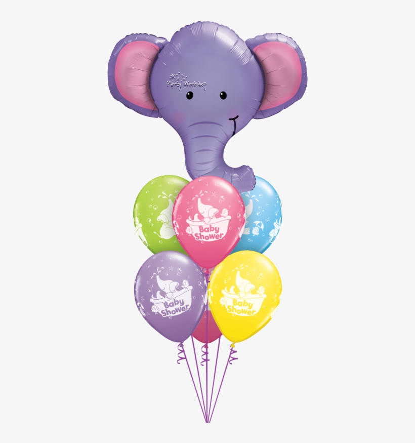 Baby Shower Elephant Luxury - Elephant With Balloon Png, transparent png download