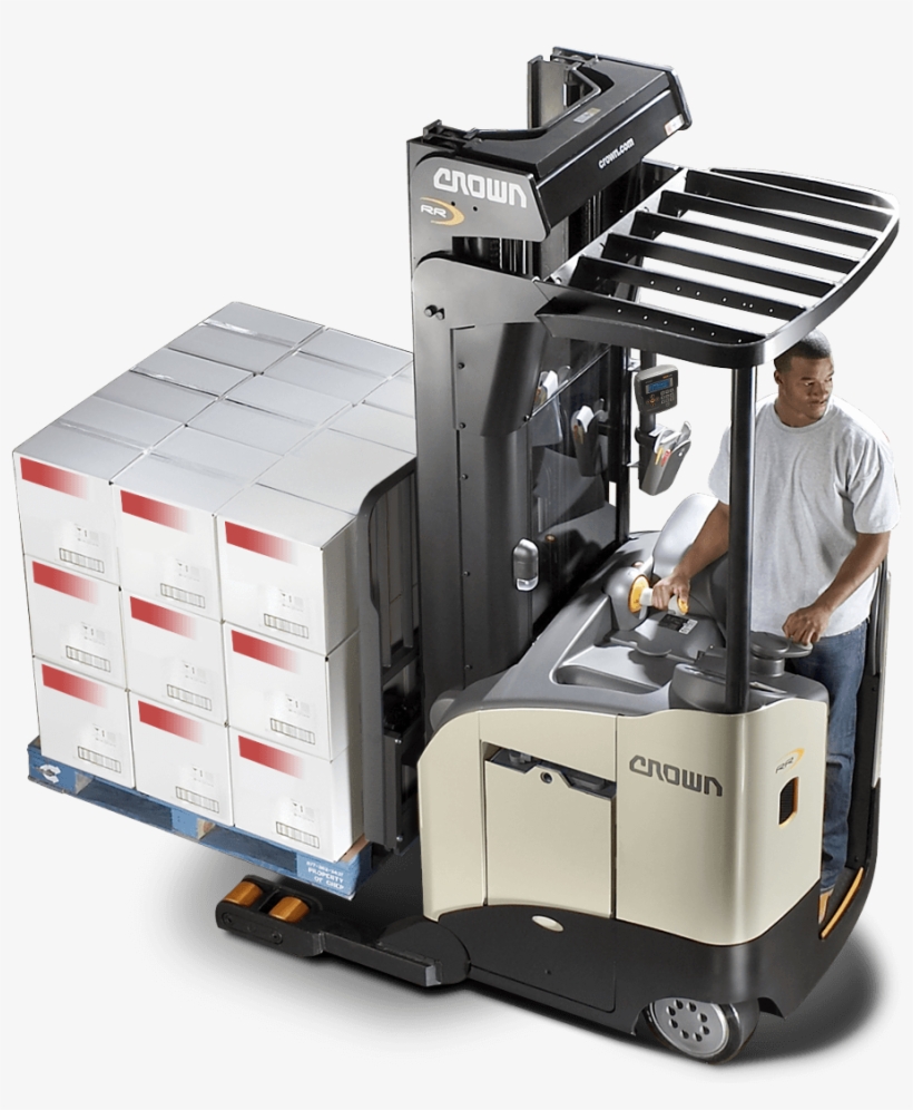 Operator Moving A Load Of Product On Crown's Rr/rd - Forklift, transparent png download