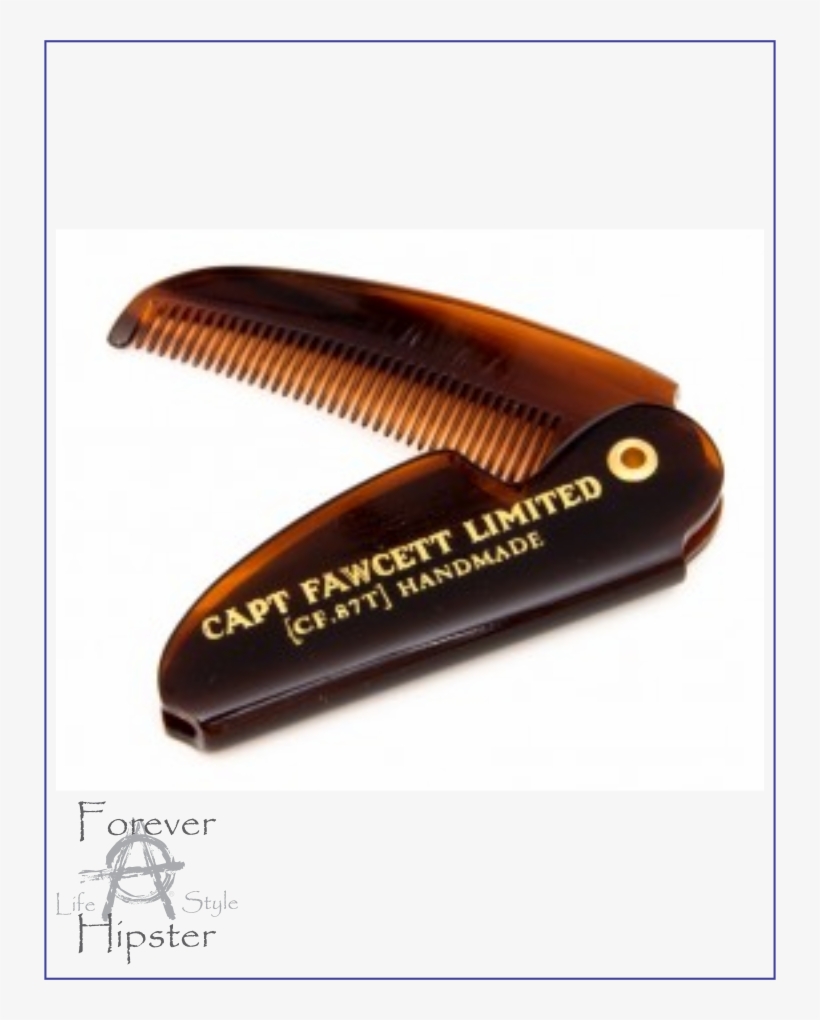 Captain Fawcett's Folding Pocket Moustache Comb - Hairdresser, transparent png download