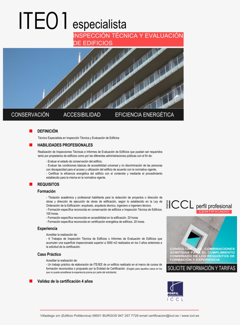 Ite Iee01 Técnico Especialista En Inspección Técnica - Ficha Tecnica De Edificios, transparent png download