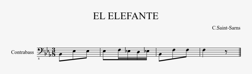 El Elefante Sheet Music Composed By C - Sheet Music, transparent png download